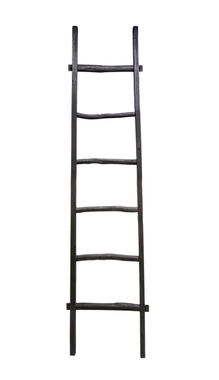 Wooden Decorative Ladder 76in Black