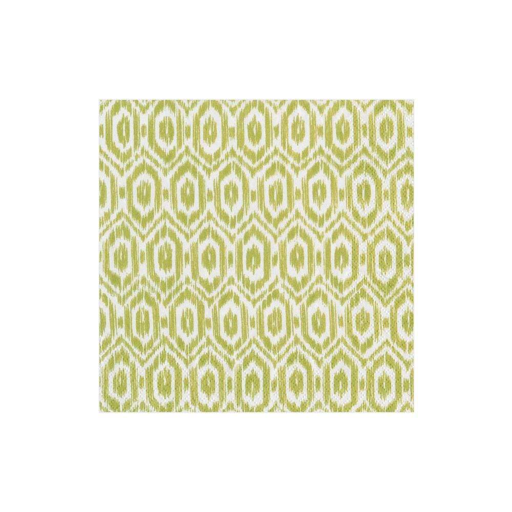 Amala Ikat Paper Cocktail Napkins in Green - 20 Per Package