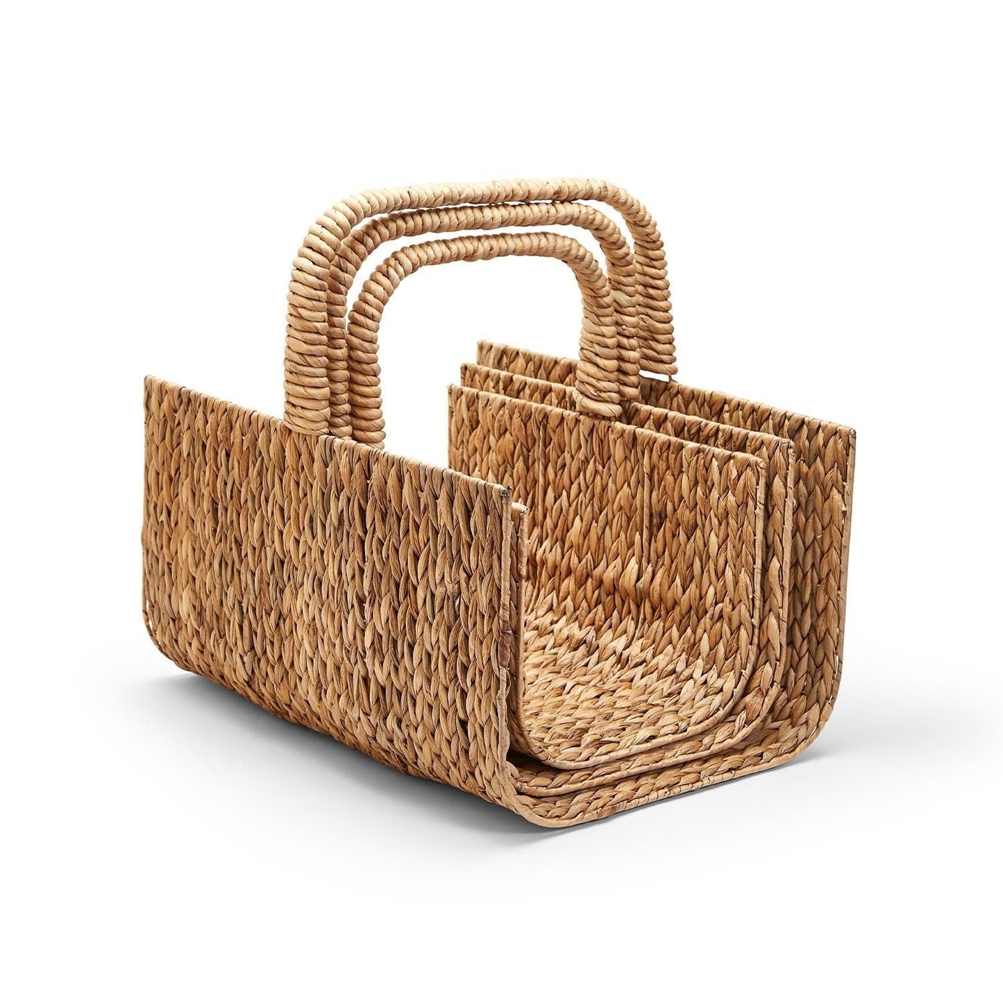 Large Fish Bone Weave Hand-Crafted Carrier Basket