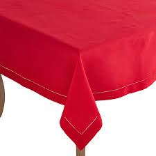 Red Hemstitched Tablecloth