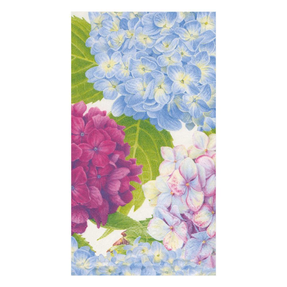 Hydrangea Garden Paper Guest Towel Napkins in Blue - 15 Per Package