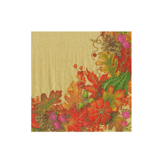 Harvest Garland Gold Cocktail Napkins - 20 Per Package