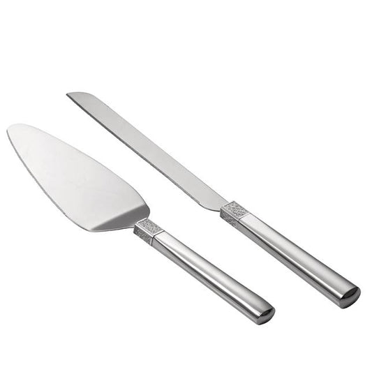 Lismore Diamond Silver Cake Knife & Server Set