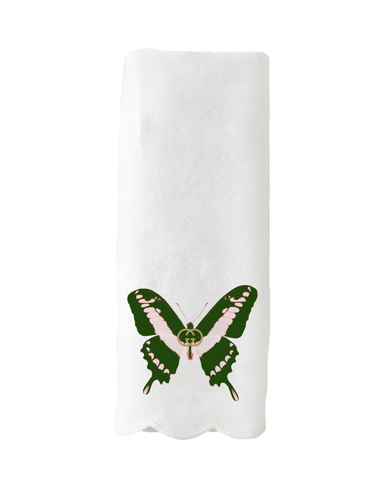 Guest Towel - GG Pink and Green Butterfly