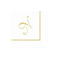 N Hemstitch Script Single Initial Paper Cocktail Napkins - 20 Per Package
