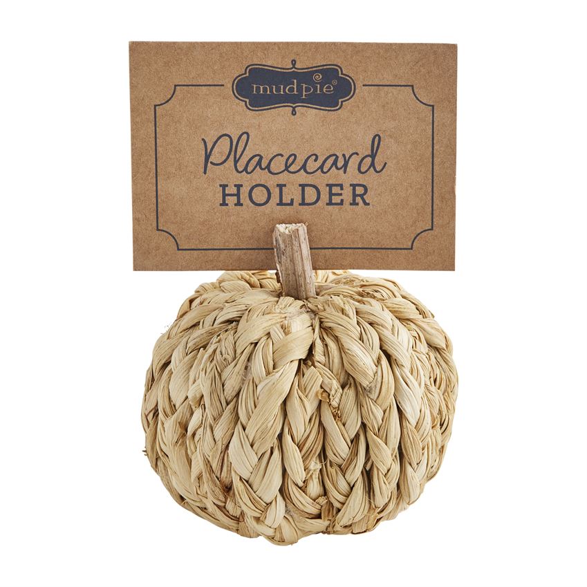 Cream Corn Husk Pumpkin Card Holder