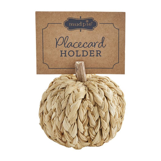 Cream Corn Husk Pumpkin Card Holder