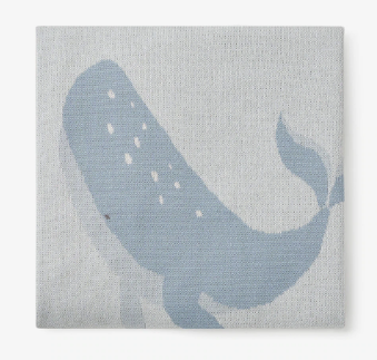 Whale Cotton Knit Baby Blanket