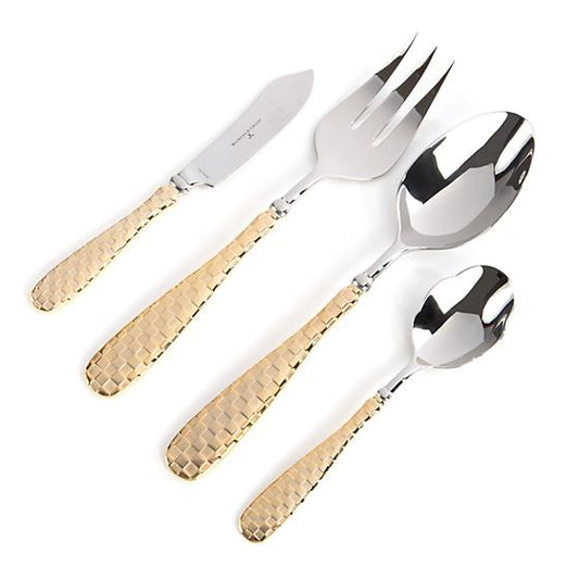 Gold Check Hostess Serving Set