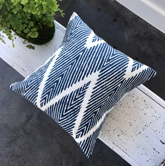 Ever Popular Navy Ikat Pillows - Wallace