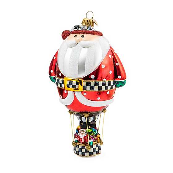 Glass Ornament - Balloon Santa