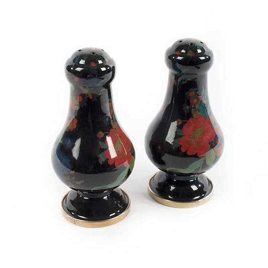 Flower Market Large Salt & Pepper Shakers - Black