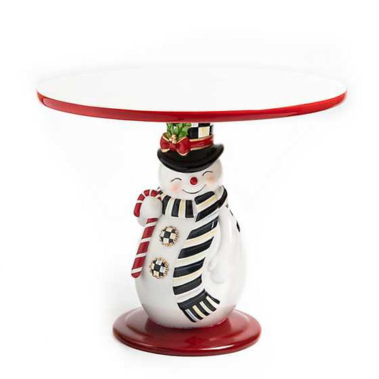 Nostalgia Snowman Pedestal Platter