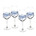 Spode Blue Italian Set of 4 Wine Glasses