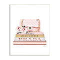 Pink Purse Gold Bookstack Glam Fashion Watercolor Wall Art