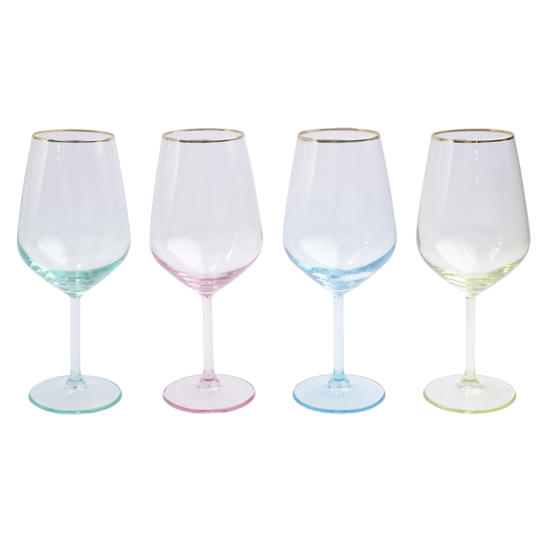 Rainbow Assorted Wine Glass Set 4