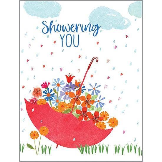 Wedding Shower Card - Umbrella of Flowers