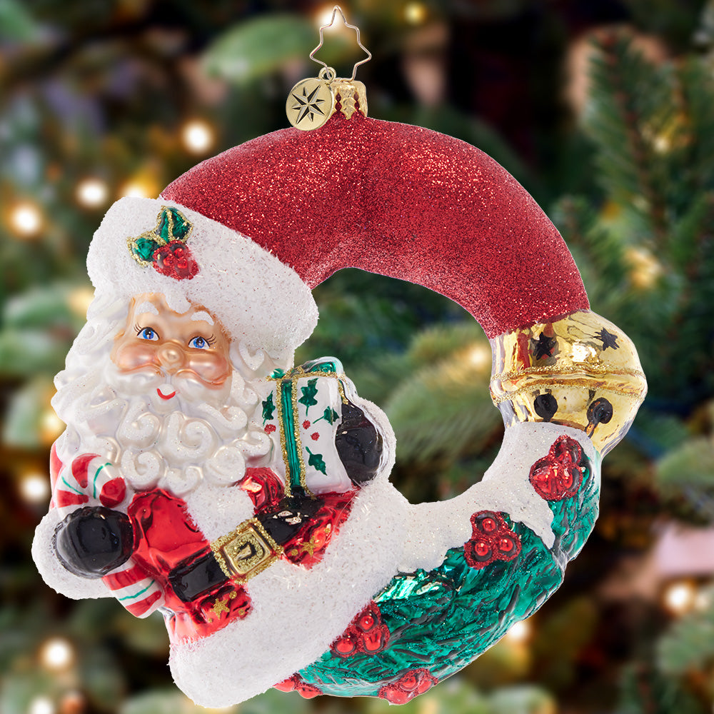 Christmas Wishes Santa Wreath