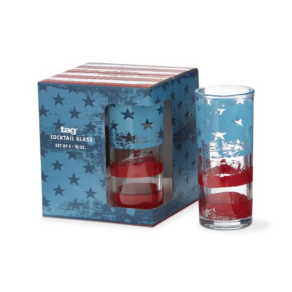 Patriotic Drinks Glass set of 4 - Multi