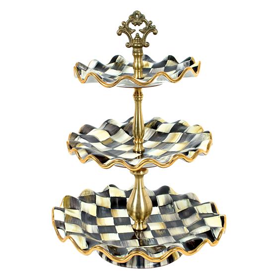 Courtly Check Ceramic Three Tier Sweet Stand