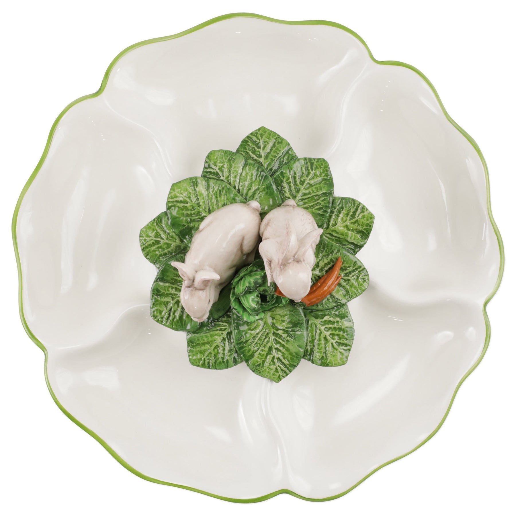 Spring Vegetables Five-Part Server with Bunnies