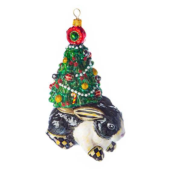 Glass Ornament - Holiday Rabbit