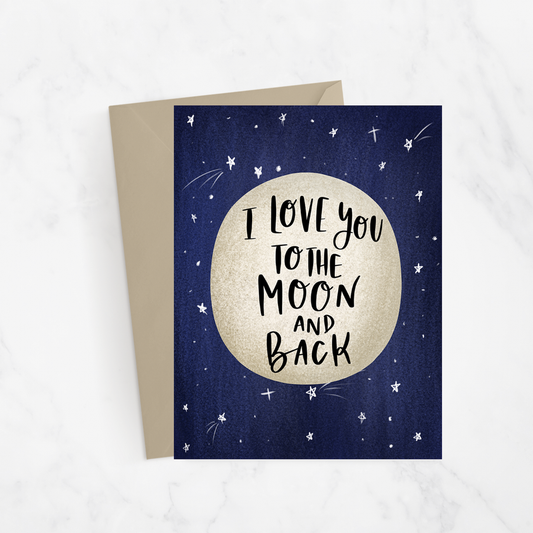 Love You To Moon Card