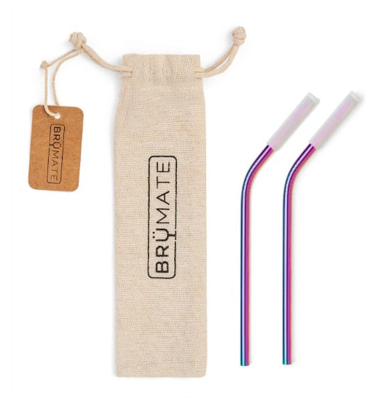 Stainless Steel Reusable Straws Rainbow Titanium Small