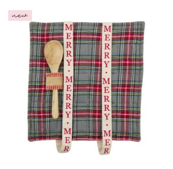 Gray Tartan Casserole Holder Set