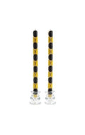 Macrodot Dinner Candles Black & Gold - Set of 2
