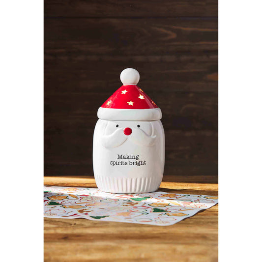 Light Up Santa Canister