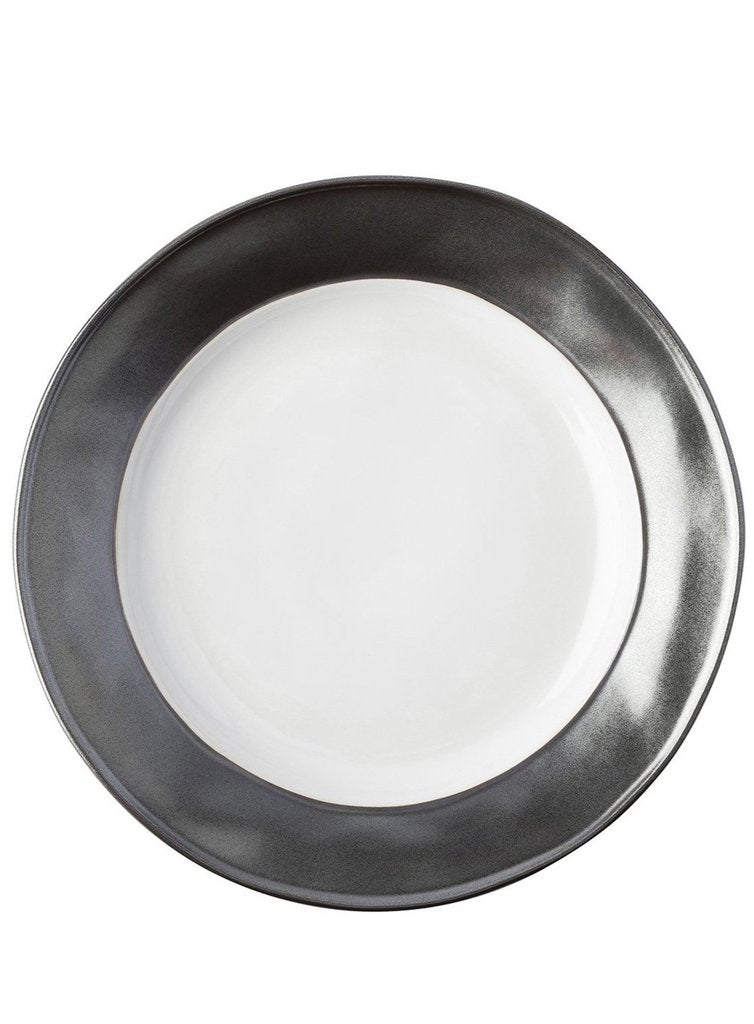 Emerson White/Pewter Dessert/Salad Plate - Downs