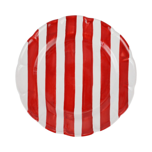 Amalfitana Red Stripe Dinner Plate