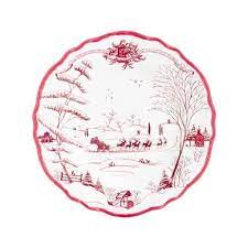 Country Estate Winter Frolic Melamine Dessert/Salad Plate Set/4