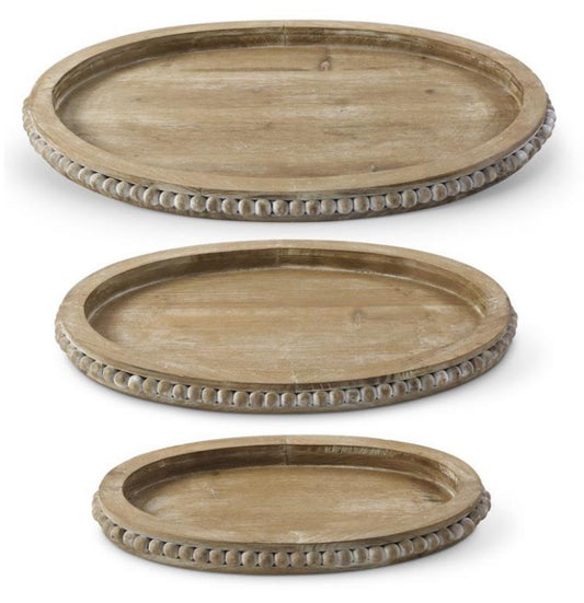 Beaded Wood Tray Small