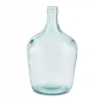 Caribbean Blue Glass Carafe Vase