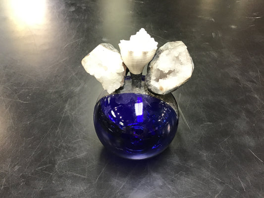 Navy Float Geode Shell Bottle