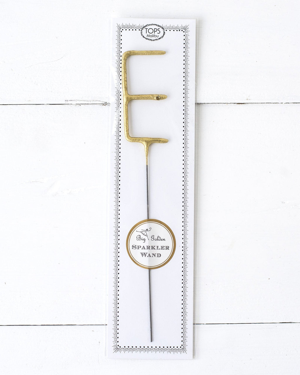 Big Golden Sparkler Wand Letter, E