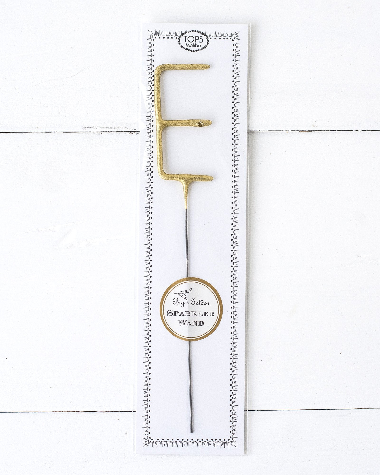 Big Golden Sparkler Wand Letter, E