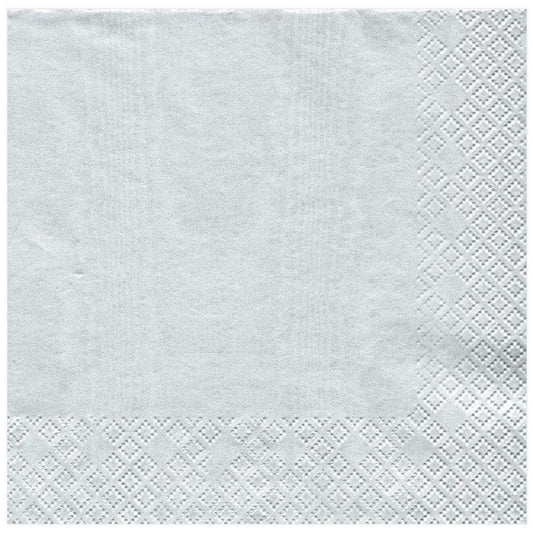 Moiré Paper Dinner Napkins in Platinum - 20 Per Package
