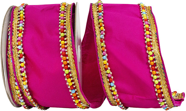 Fuchsia Beaded Candy Wired Edge