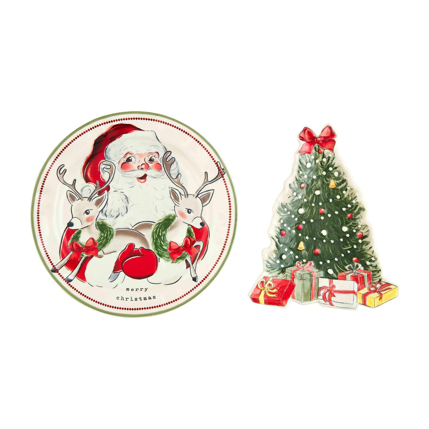 Vintage Christmas Platter Set