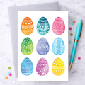Watercolor Decorated Easter Eggs Greeting Card