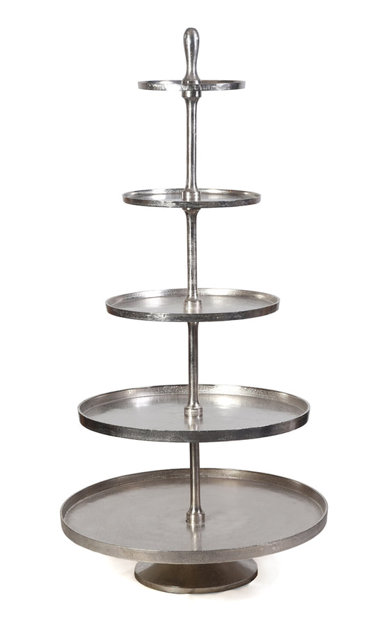 5 Tier Etagere Raw Nickel, 31"x68"