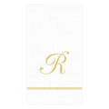 R Hemstitch Script Single Initial Paper Guest Towel Napkins - 15 Per Package
