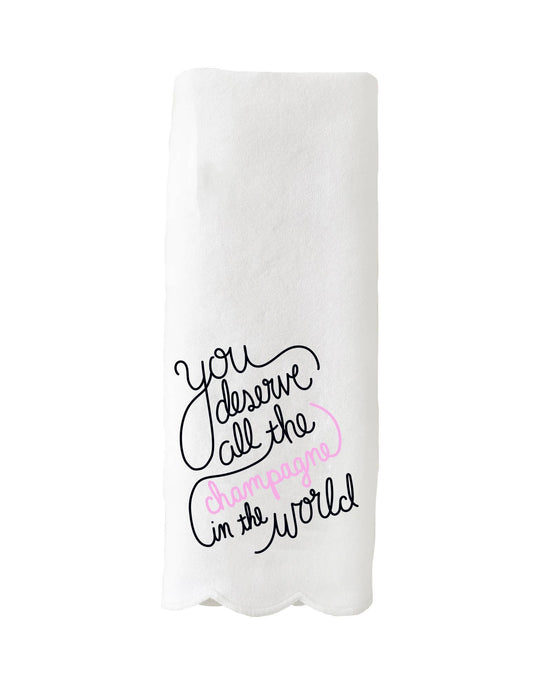 Guest Towel - You deserve All The Champ (Black & Pink)