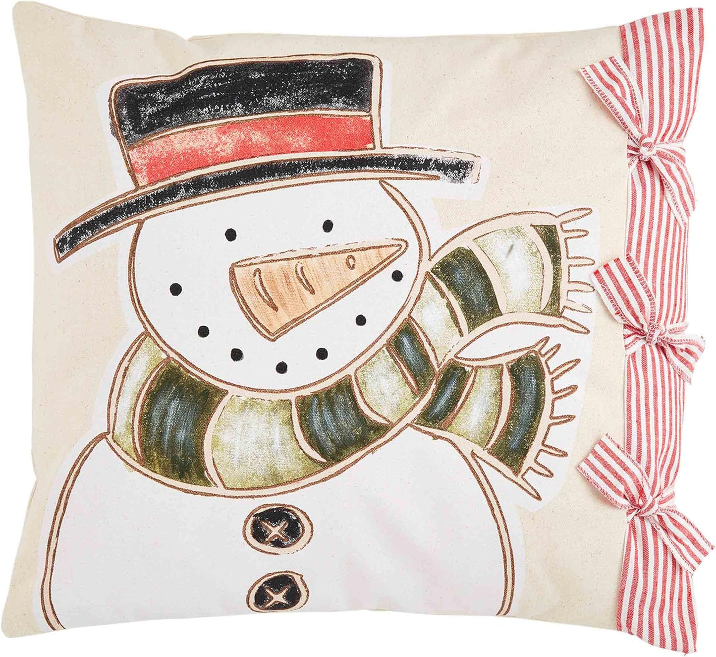 Snowman Painted Pillow