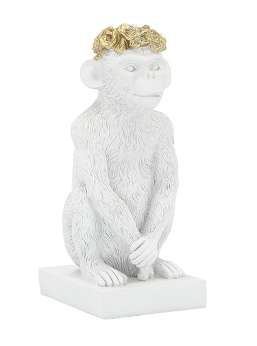 Monkey Flower Crown Figurine 8in