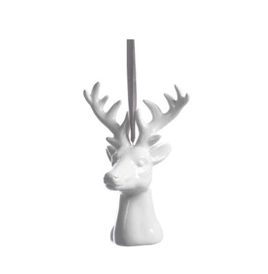 Ceramic White Reindeer Ornament