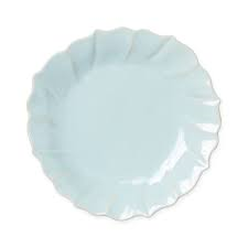 Incanto Stone Aqua Ruffle Salad Plate